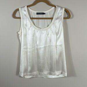 Dolce & Gabbana White Sleeveless Top